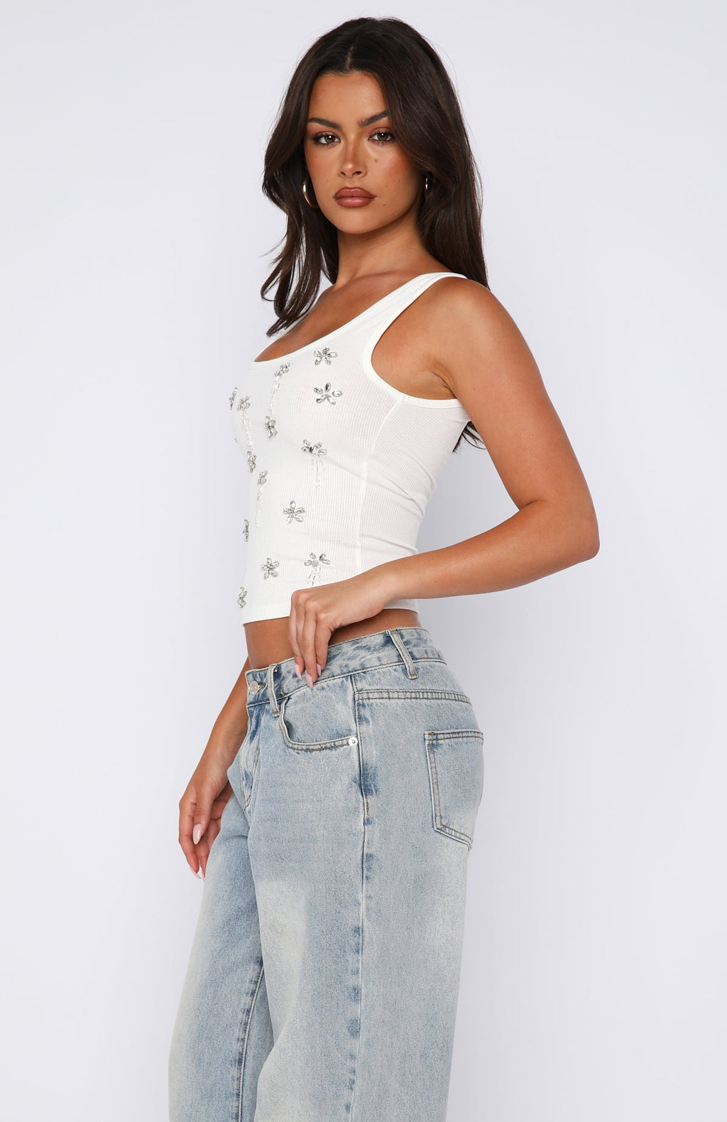 Trending Sinful Embrace Rib Tank White