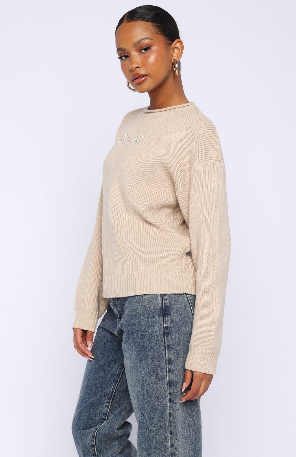 Trending Snow Dreams Knit Sweater Oat