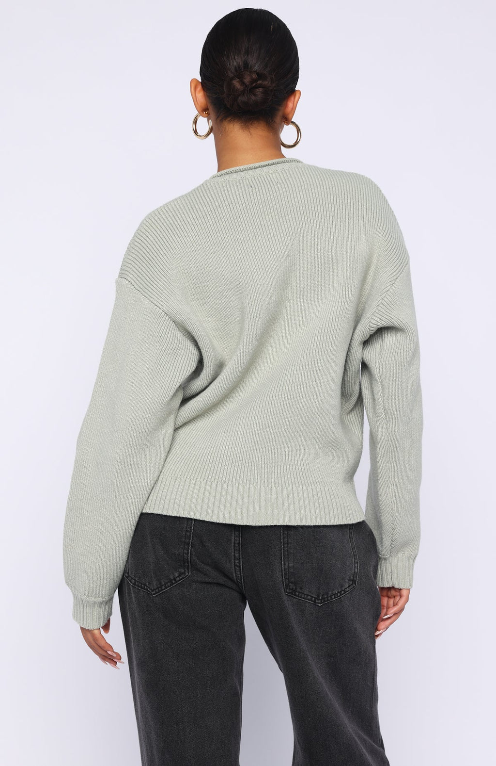 Trending Snow Dreams Knit Sweater Sage