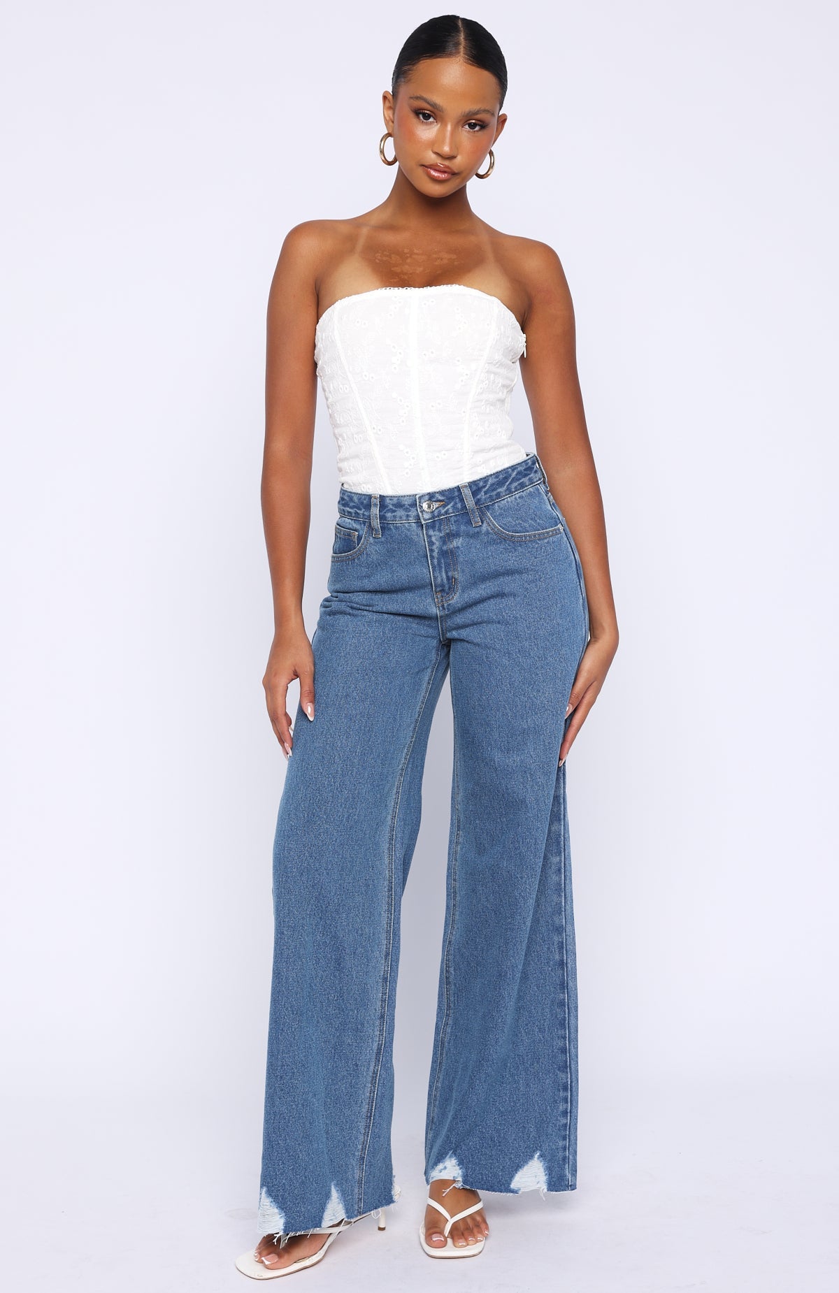 Trending Snowdrop Strapless Bustier White