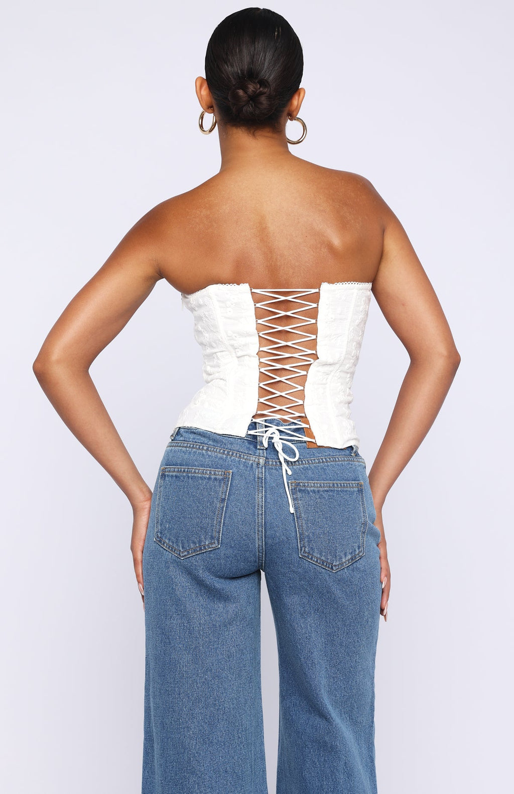 Trending Snowdrop Strapless Bustier White