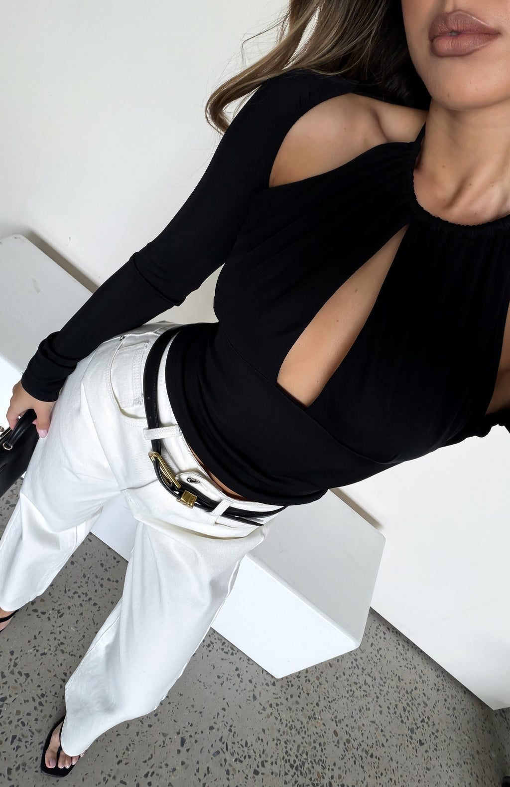 Trending Speak Easy Long Sleeve Top Black