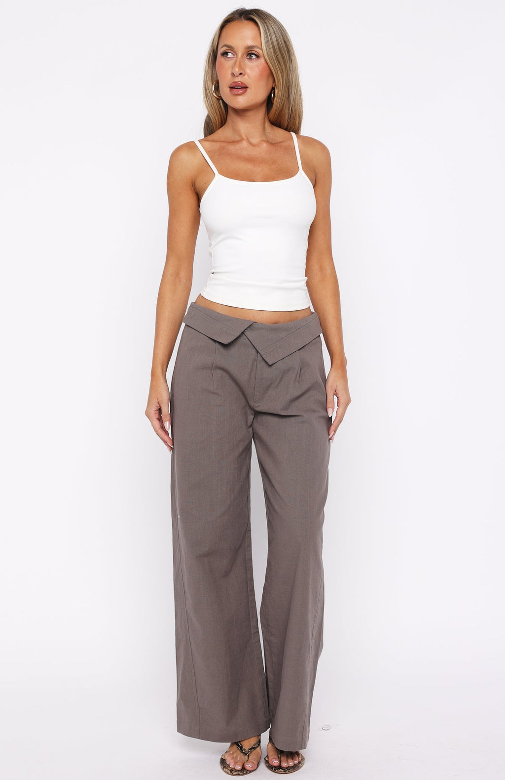 Trending Starlight Riot Low Rise Pants Mocha