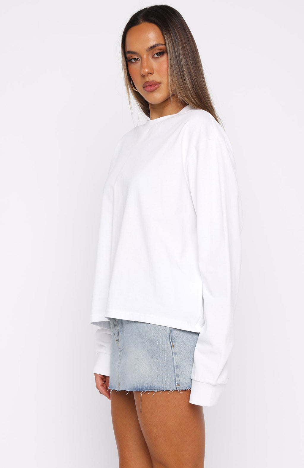 Trending Staying Ahead Long Sleeve Tee White