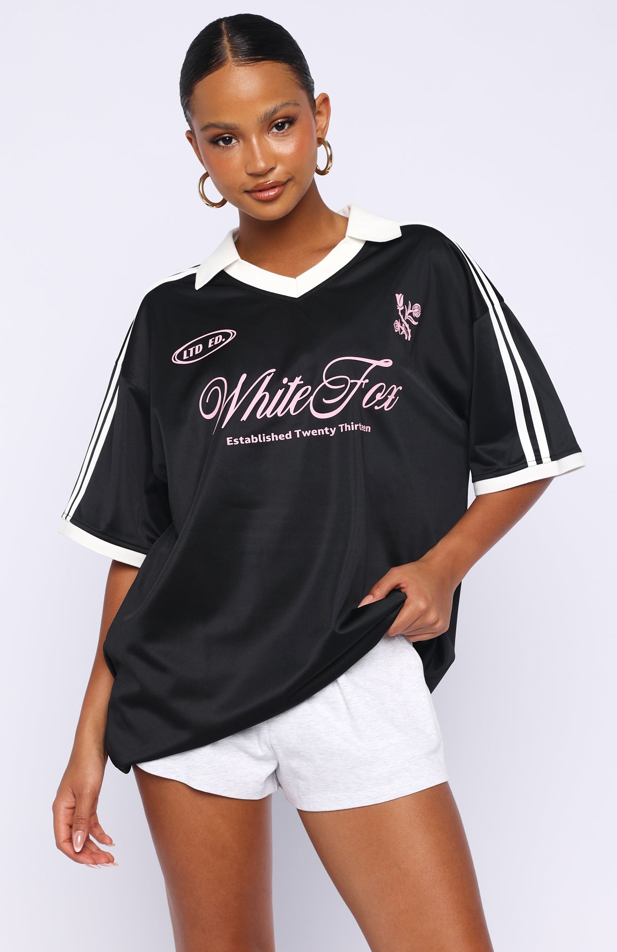 Trending Stolen Glances Oversized Jersey Black