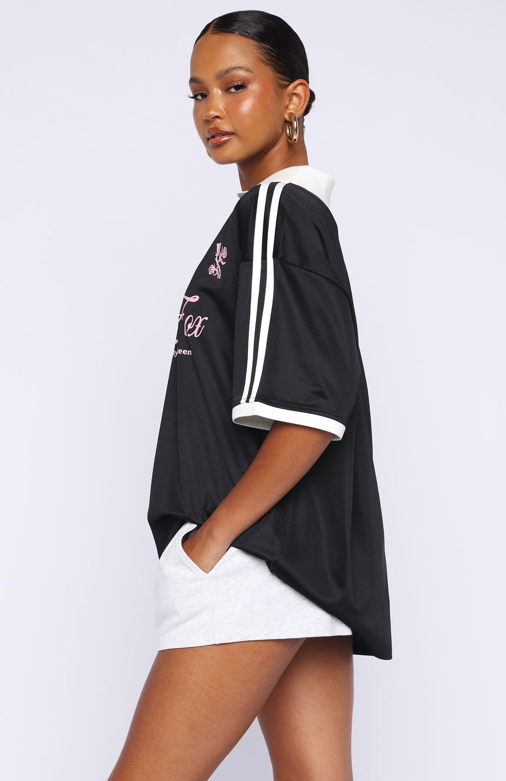 Trending Stolen Glances Oversized Jersey Black