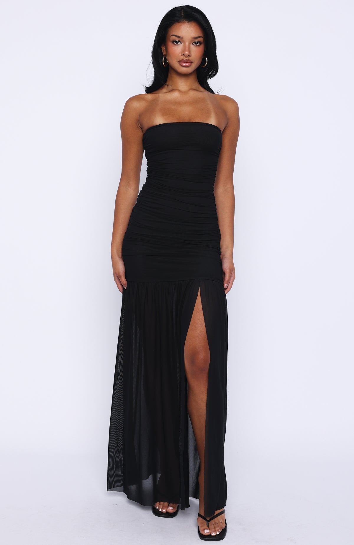 Trending Stop The Show Strapless Maxi Dress Black