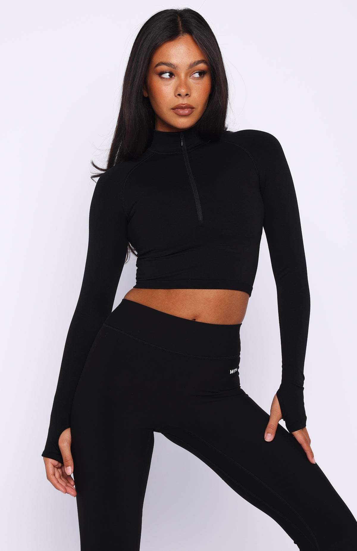 Trending Stride Seamless Zip Long Sleeve Black