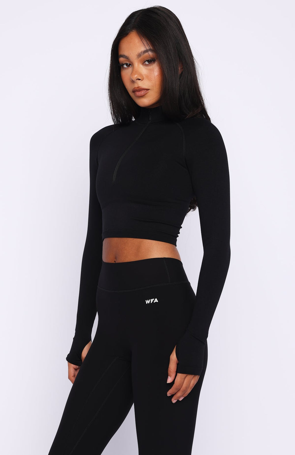 Trending Stride Seamless Zip Long Sleeve Black