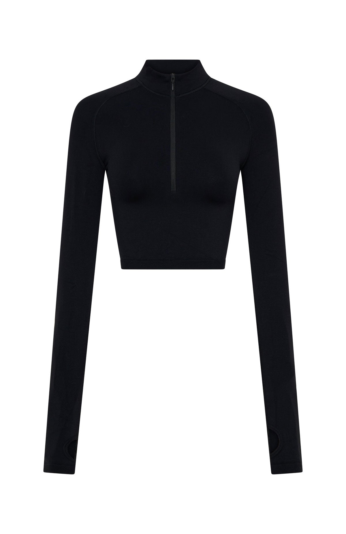 Trending Stride Seamless Zip Long Sleeve Black