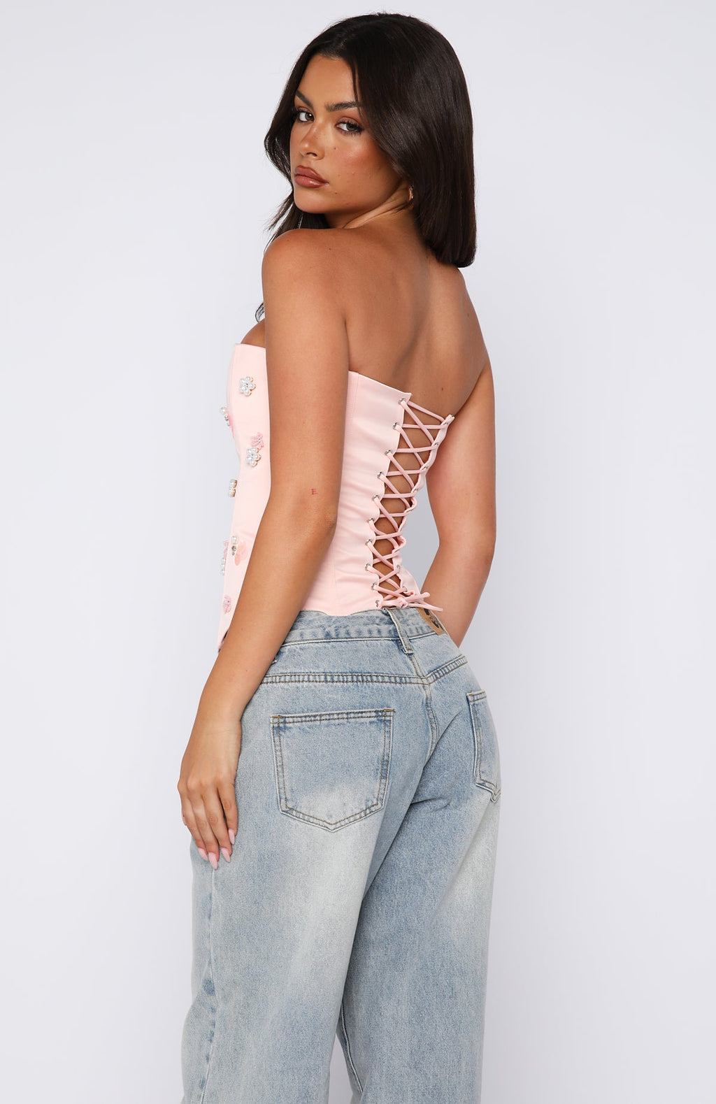 Trending Summer Love Strapless Bustier Baby Pink