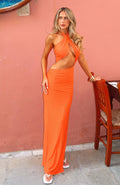 Trending The One Halter Maxi Dress Orange