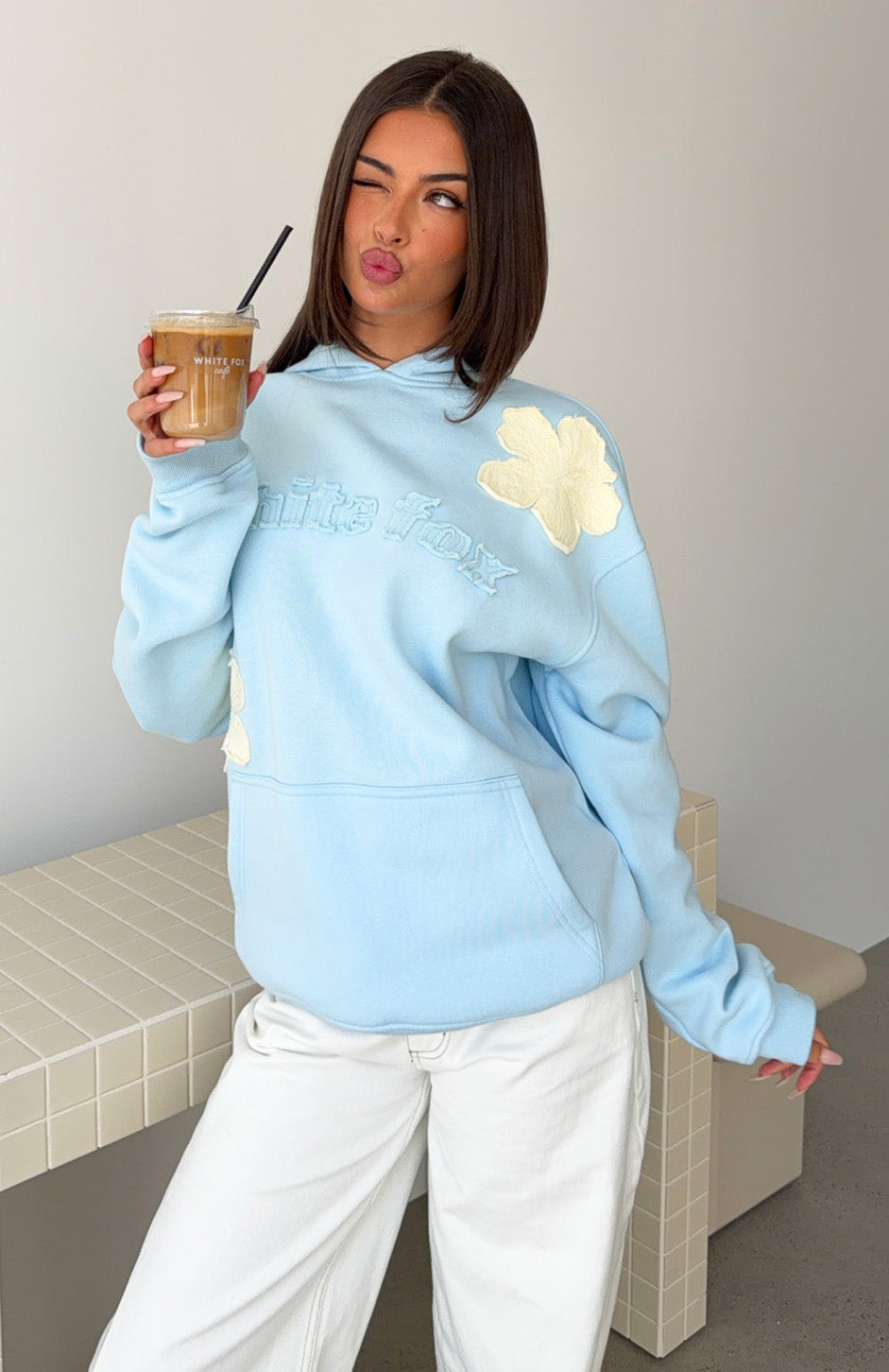 Trending Sunkissed Bloom Oversized Hoodie Blue