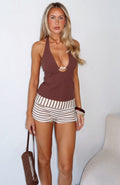 Trending Sweet All Over Halter Top Chocolate