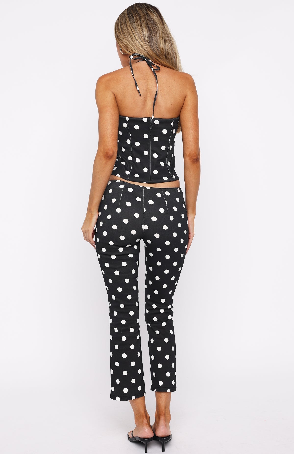 Trending Sweetie Darling Capri Pants BlackWhite Polka Dot