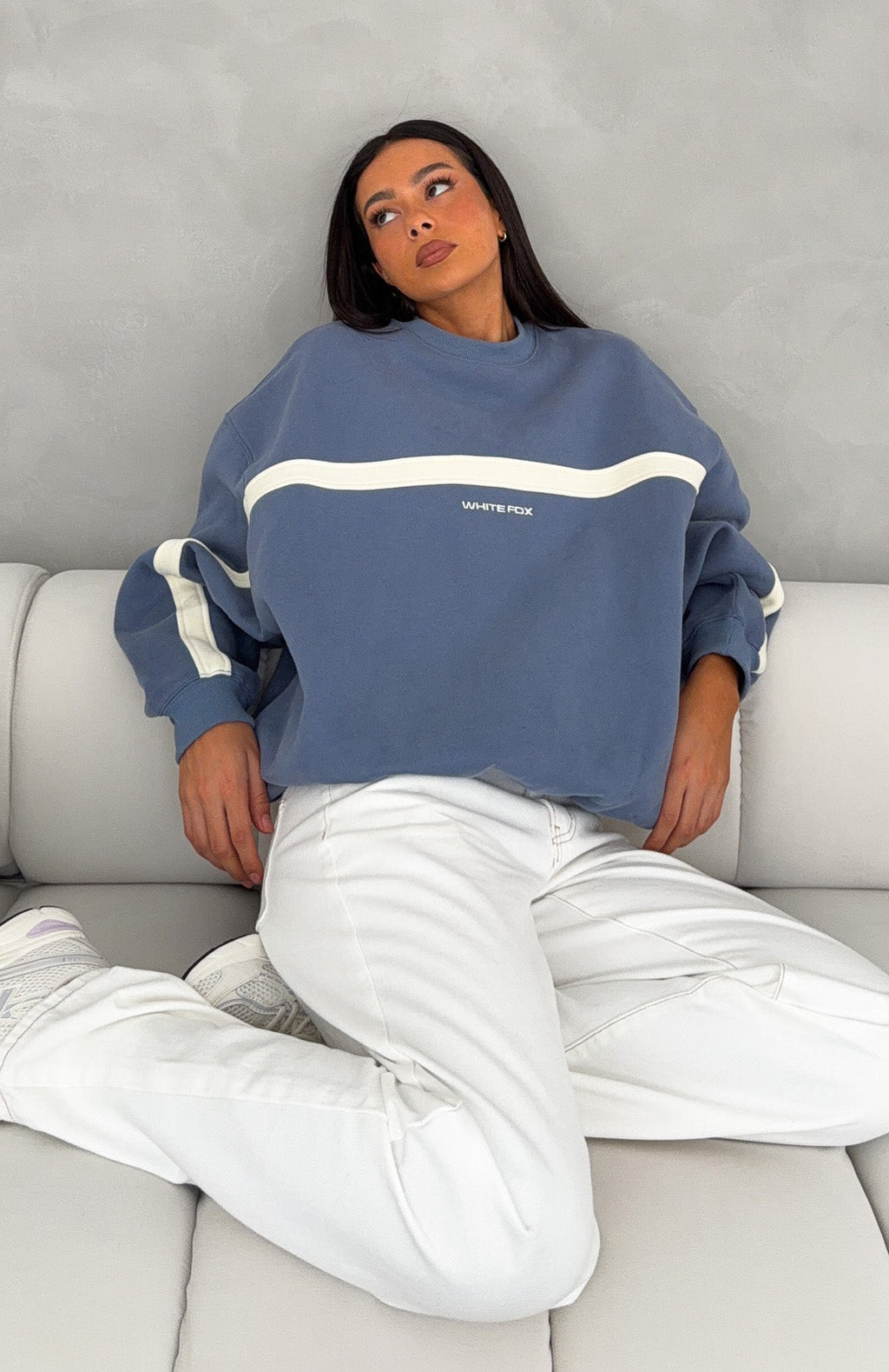 Trending Take Another Chance Oversized Drop Shoulder Sweater Ocean