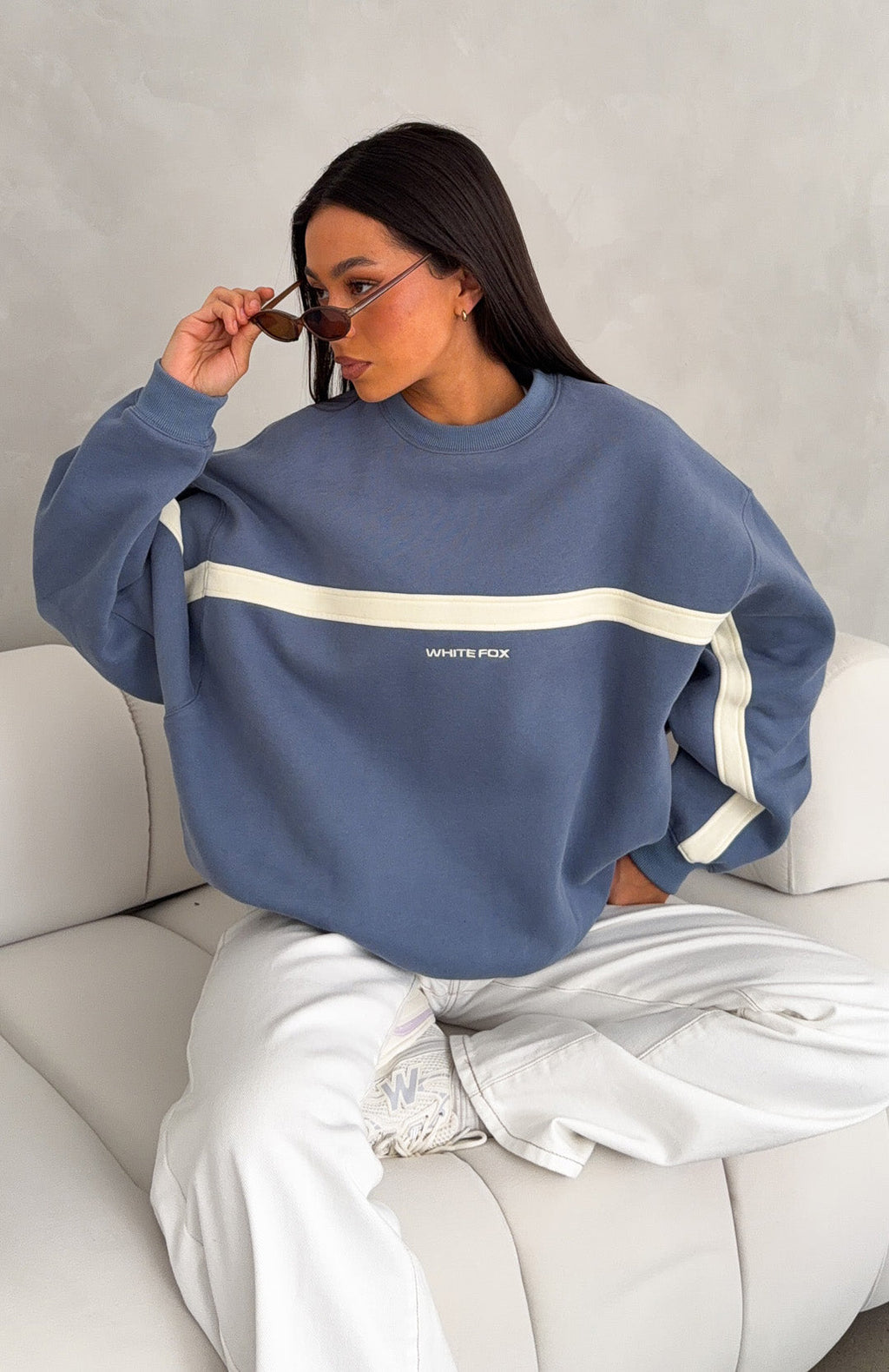 Trending Take Another Chance Oversized Drop Shoulder Sweater Ocean
