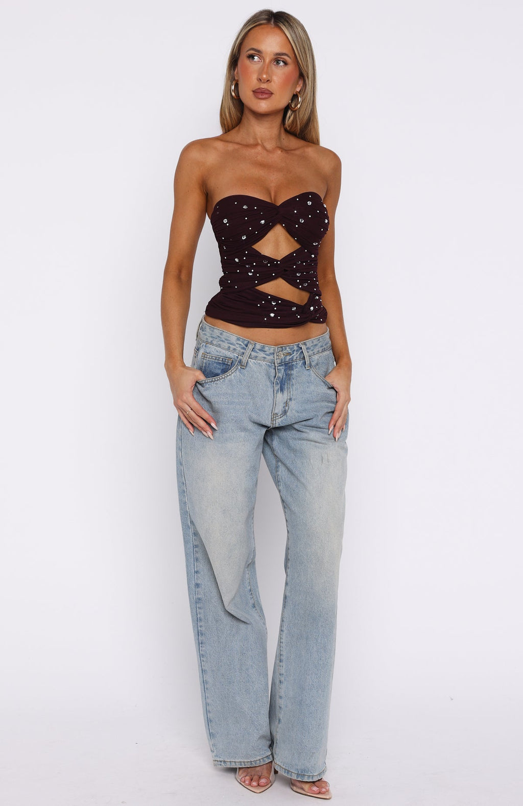 Trending Taking Whats Mine Strapless Top Plum