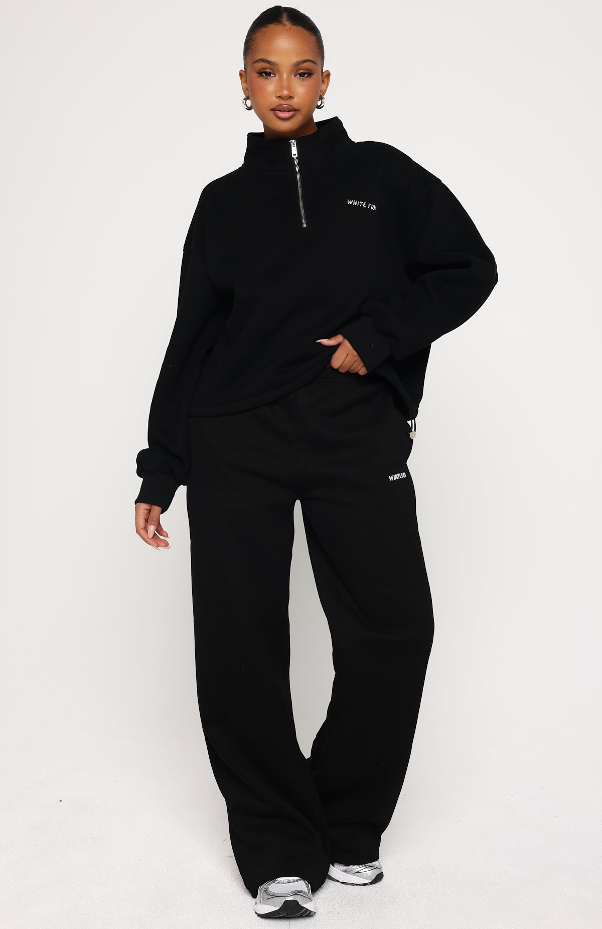 Trending Test Drive Boxy Quarter Zip Sweater Black