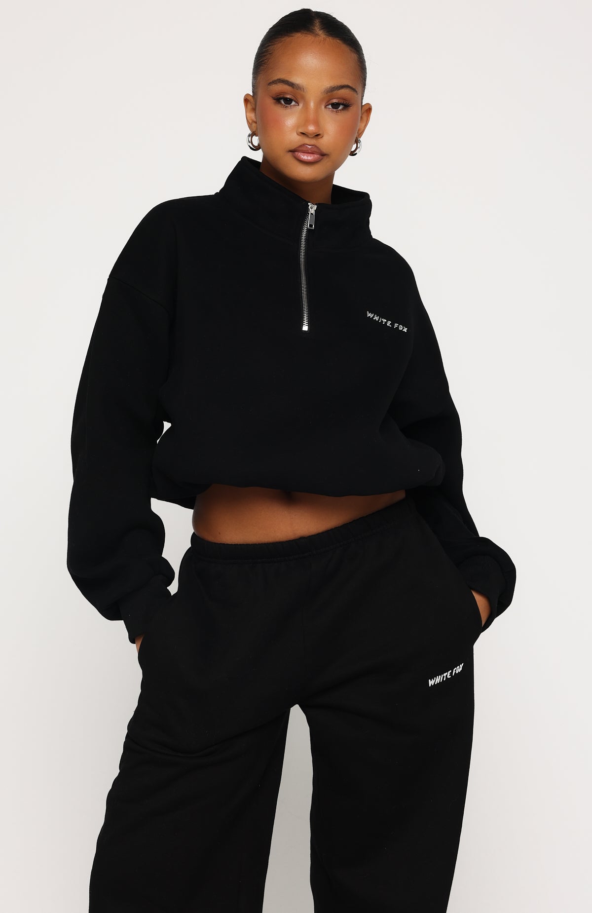Trending Test Drive Boxy Quarter Zip Sweater Black