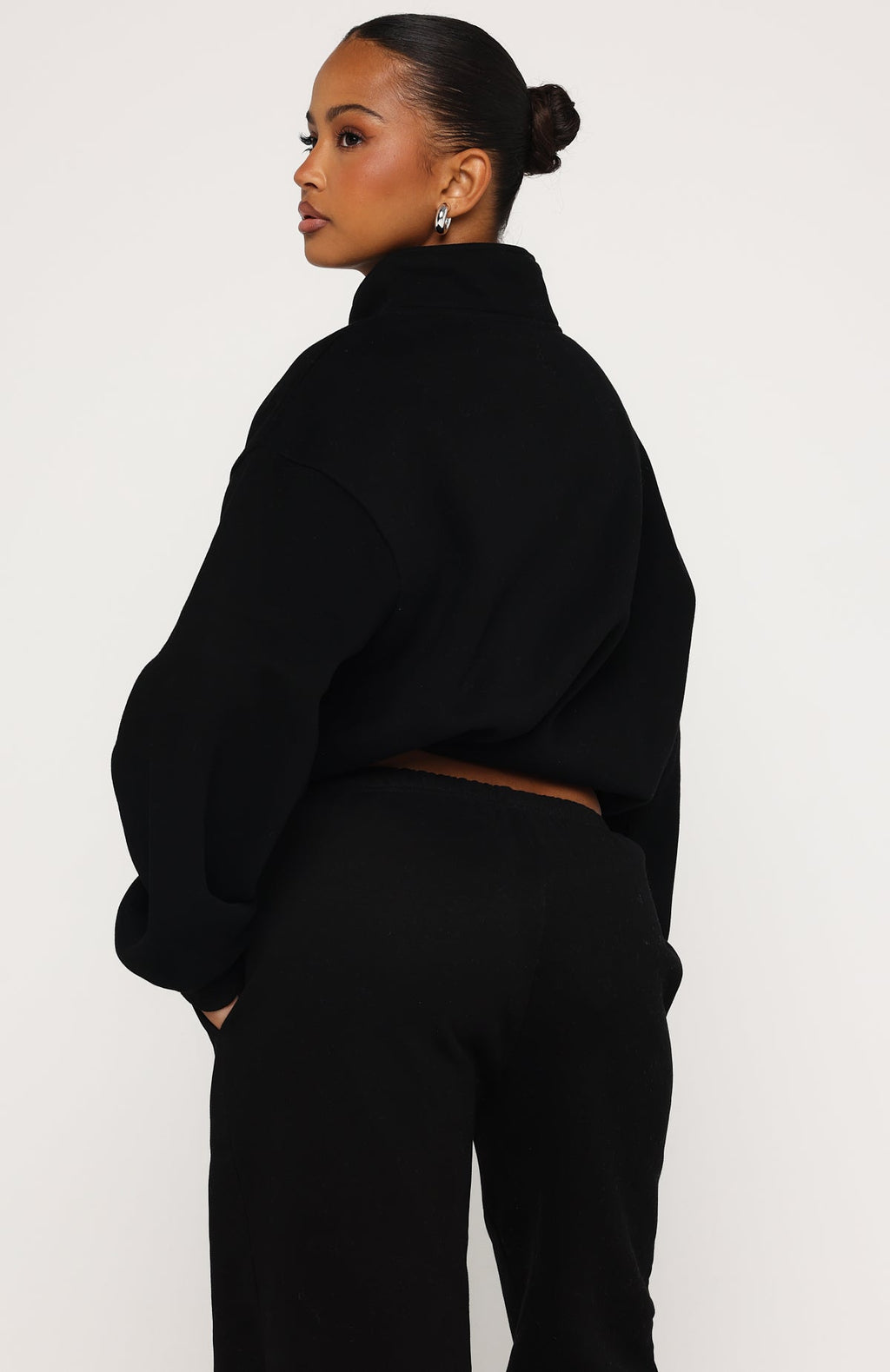 Trending Test Drive Boxy Quarter Zip Sweater Black