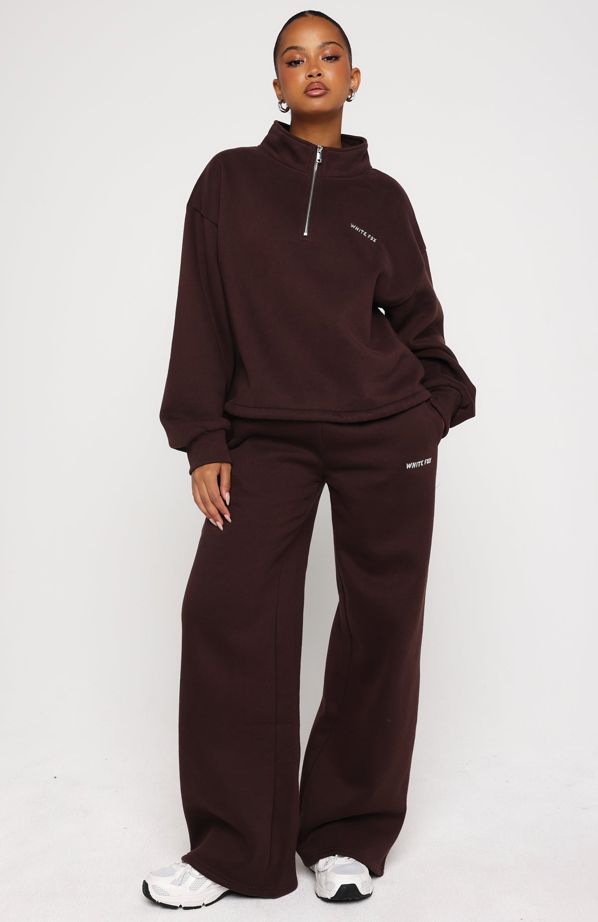 Trending Test Drive Boxy Quarter Zip Sweater Chocolate
