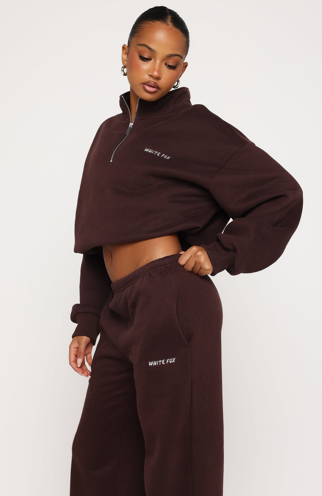 Trending Test Drive Boxy Quarter Zip Sweater Chocolate