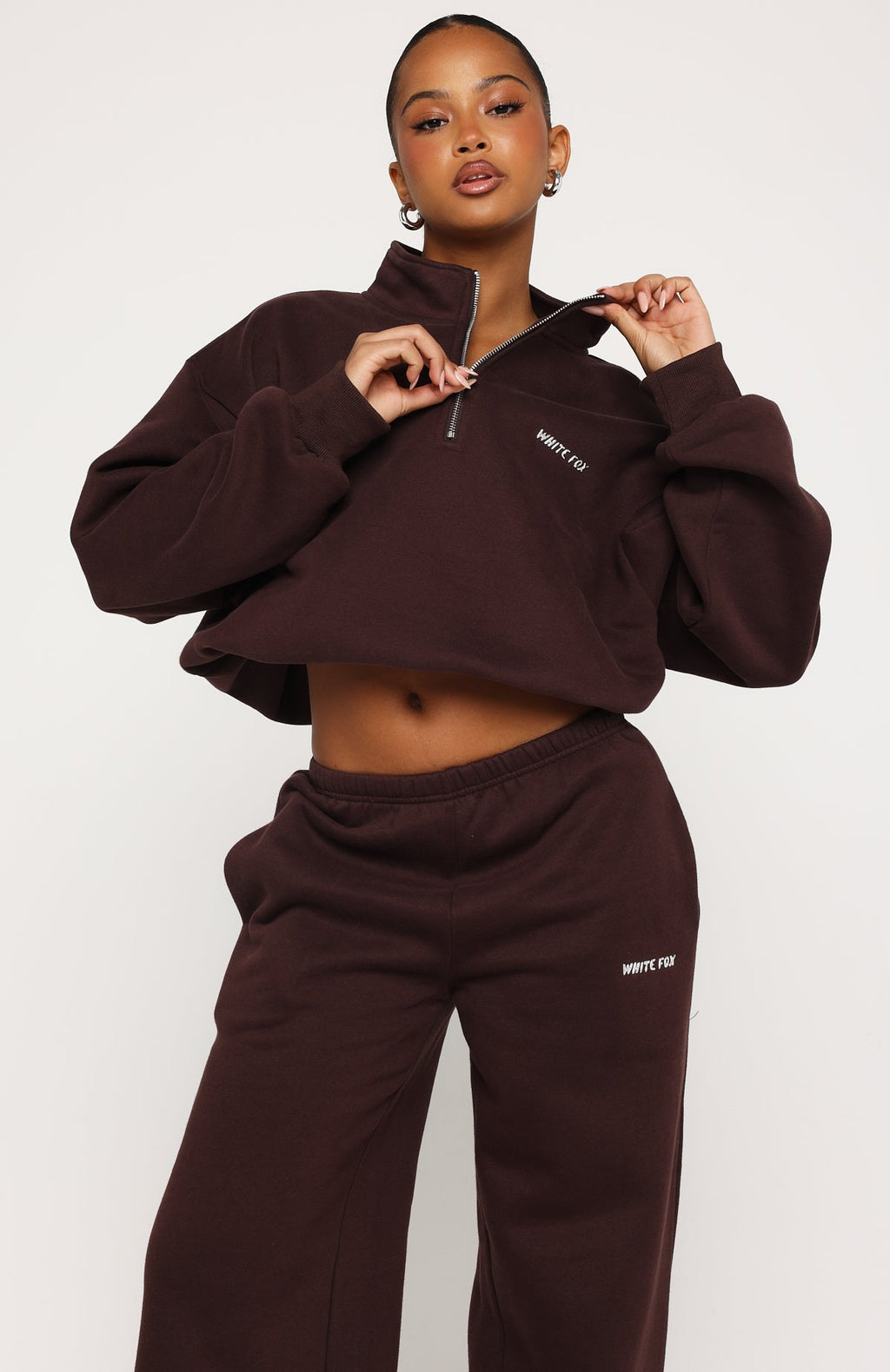 Trending Test Drive Boxy Quarter Zip Sweater Chocolate