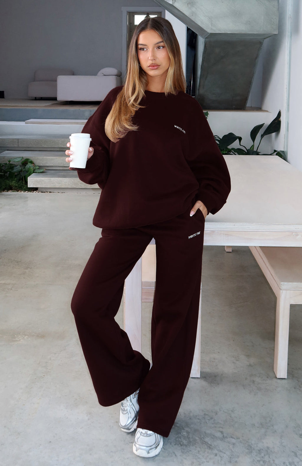 Trending Test Drive Wide Leg Sweatpants Chocolate