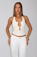 Trending The Less I Know Halter Top Cream