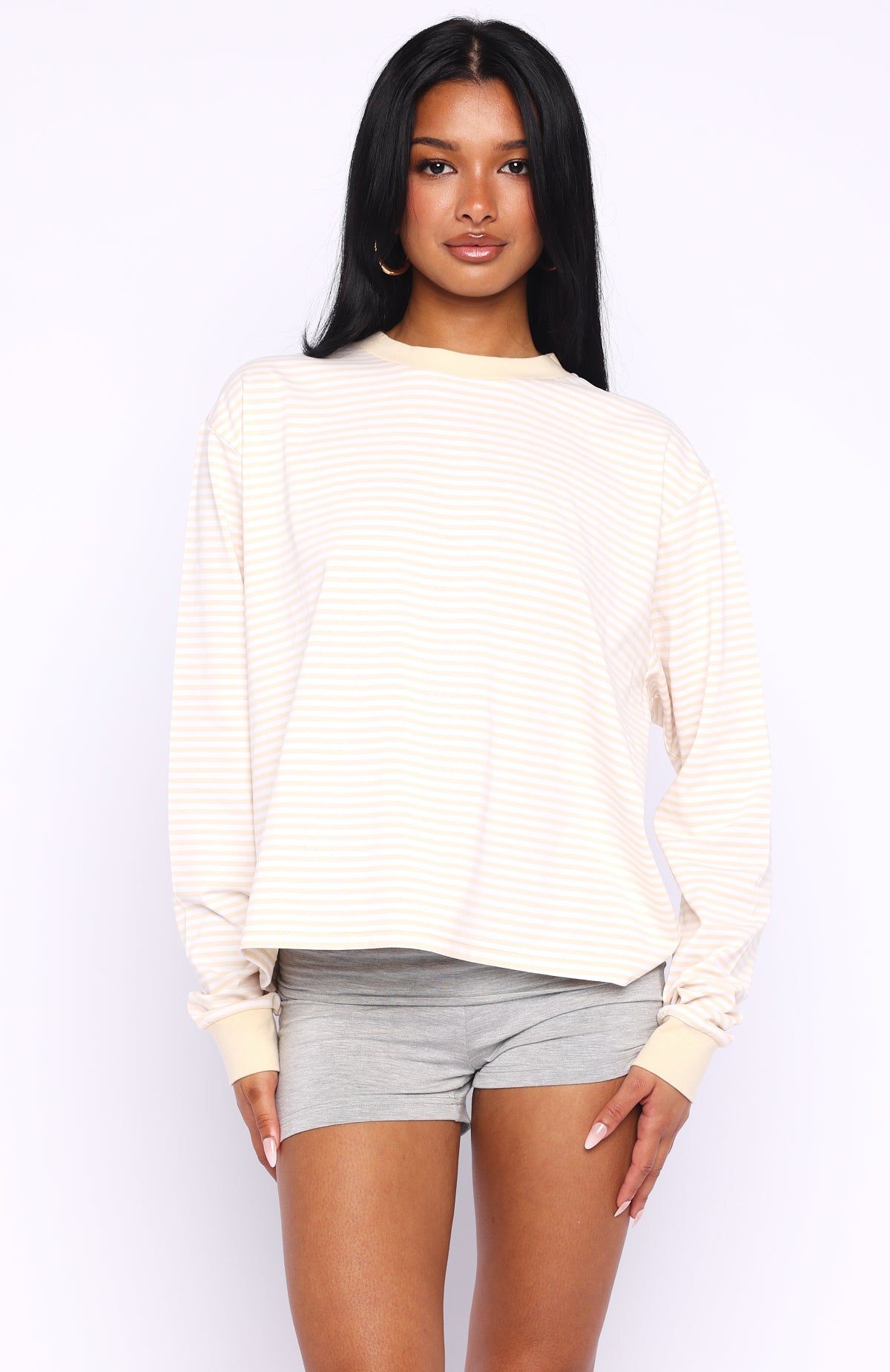 Trending Touchdown Long Sleeve Tee Lemon Stripe