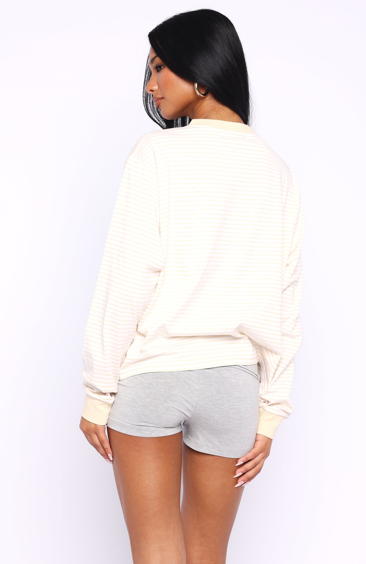 Trending Touchdown Long Sleeve Tee Lemon Stripe