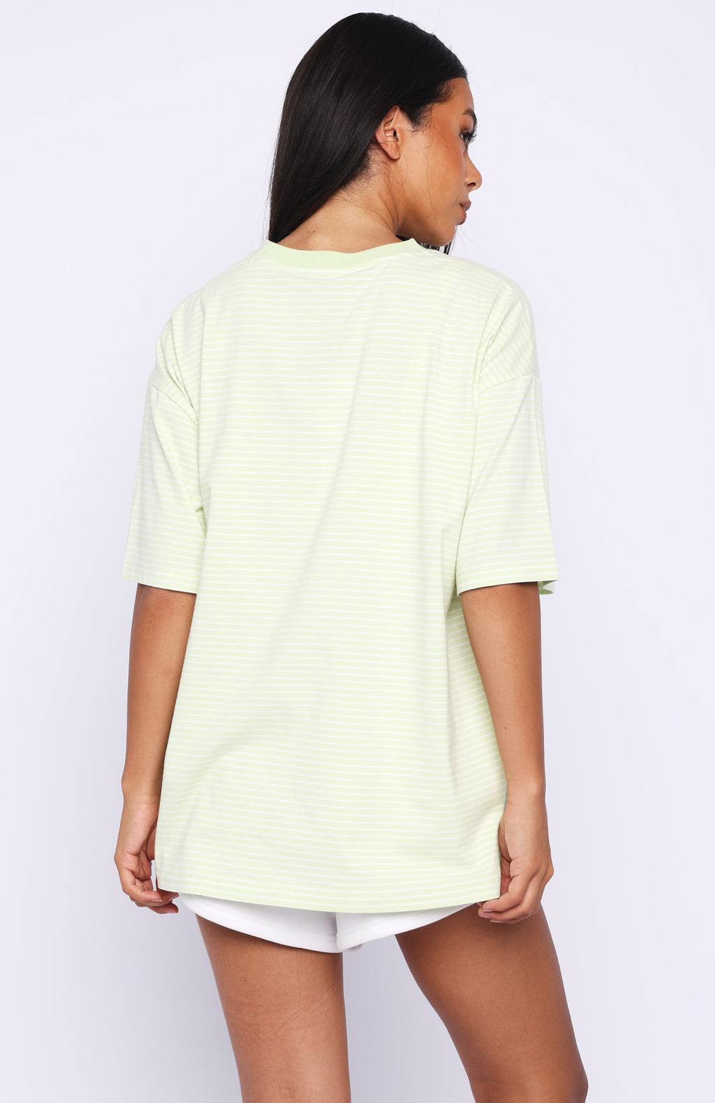 Trending Touchdown Oversized Tee Lime Stripe