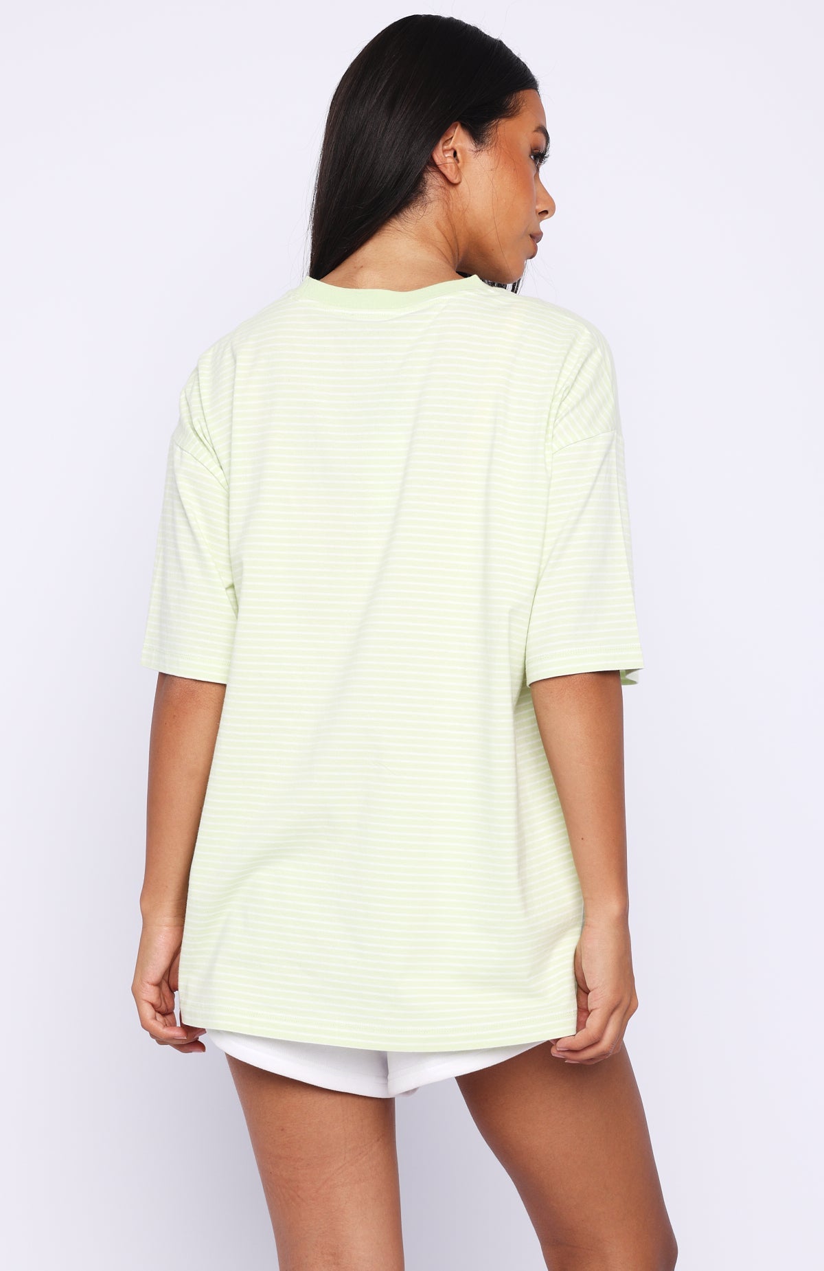 Trending Touchdown Oversized Tee Lime Stripe