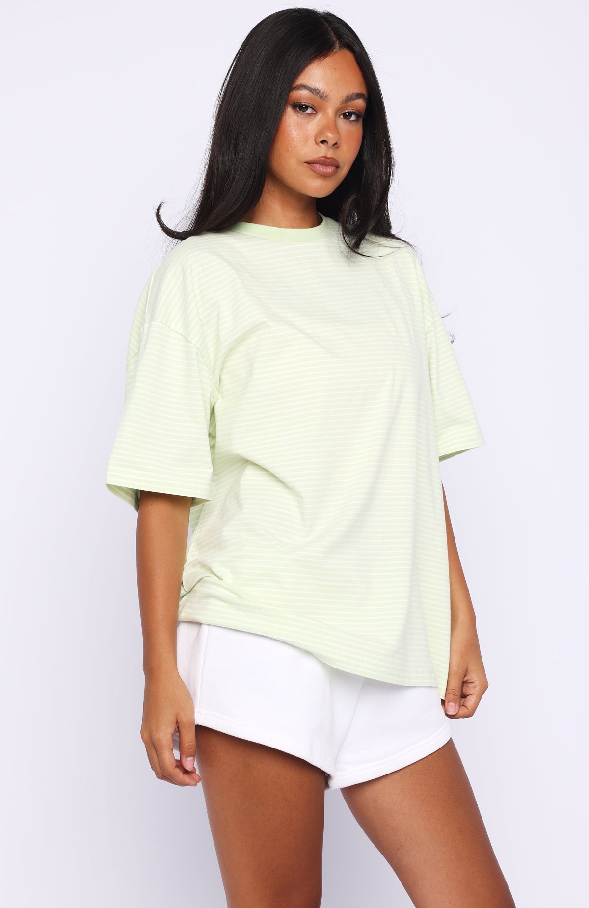 Trending Touchdown Oversized Tee Lime Stripe