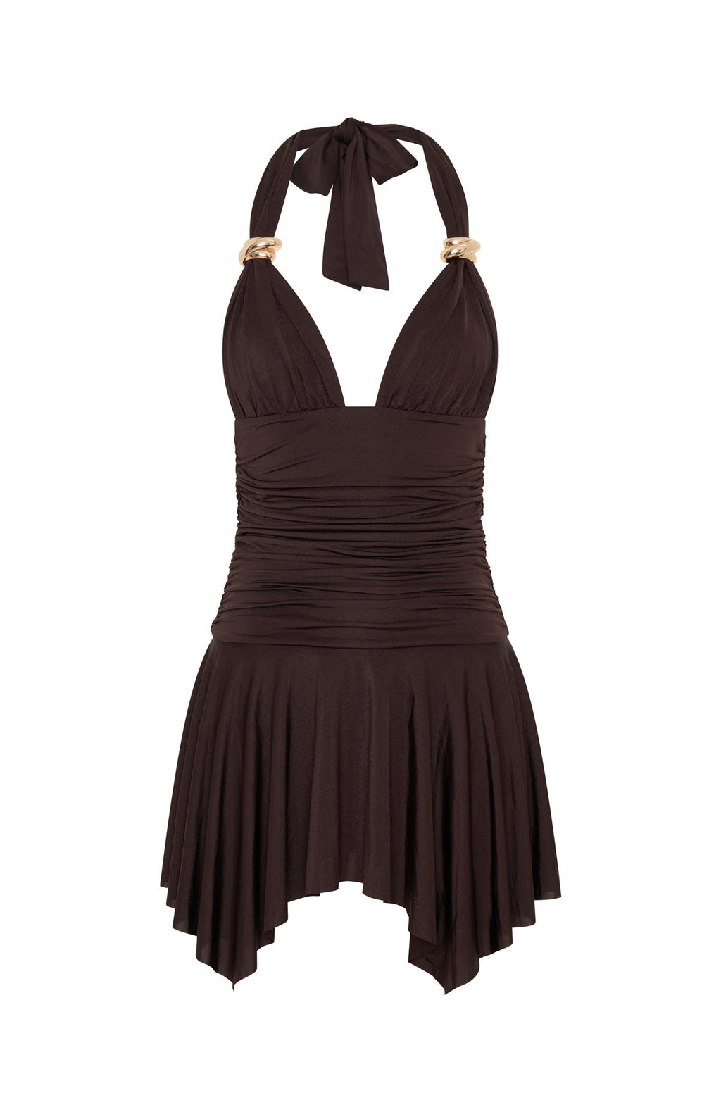 Trending Use Somebody Mini Dress Chocolate