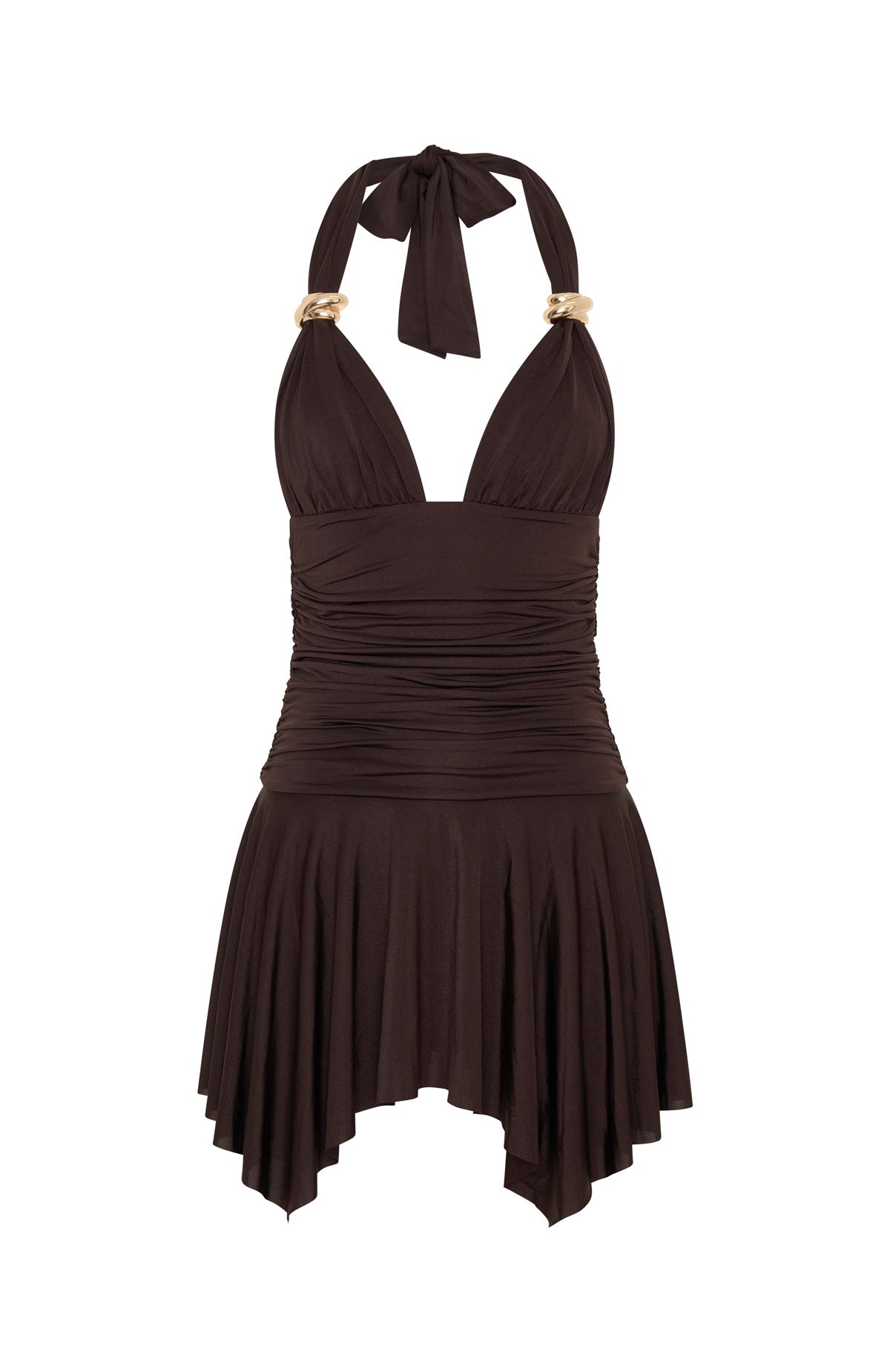 Trending Use Somebody Mini Dress Chocolate