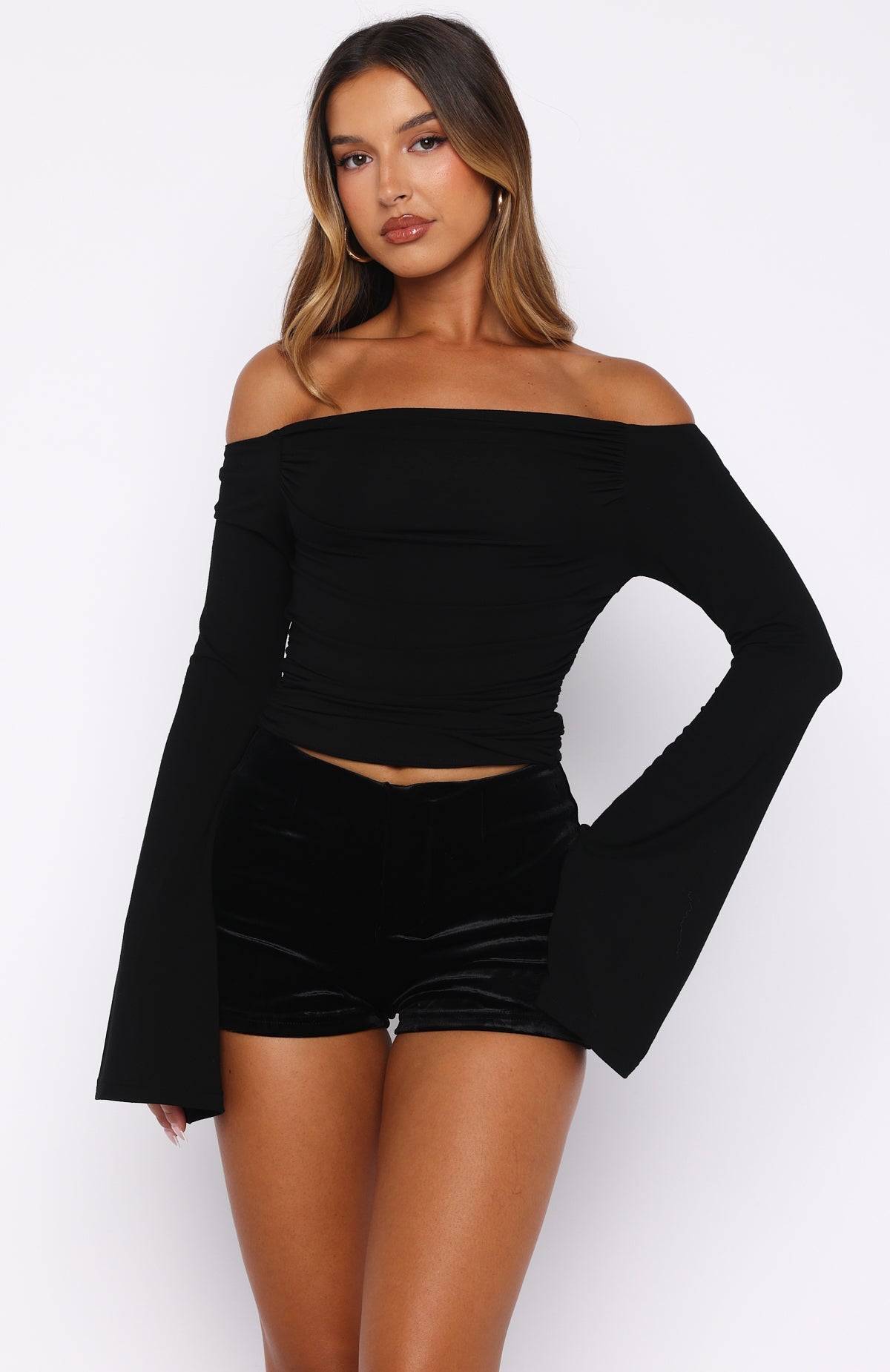 Trending Velvet Teddy Shorts Black