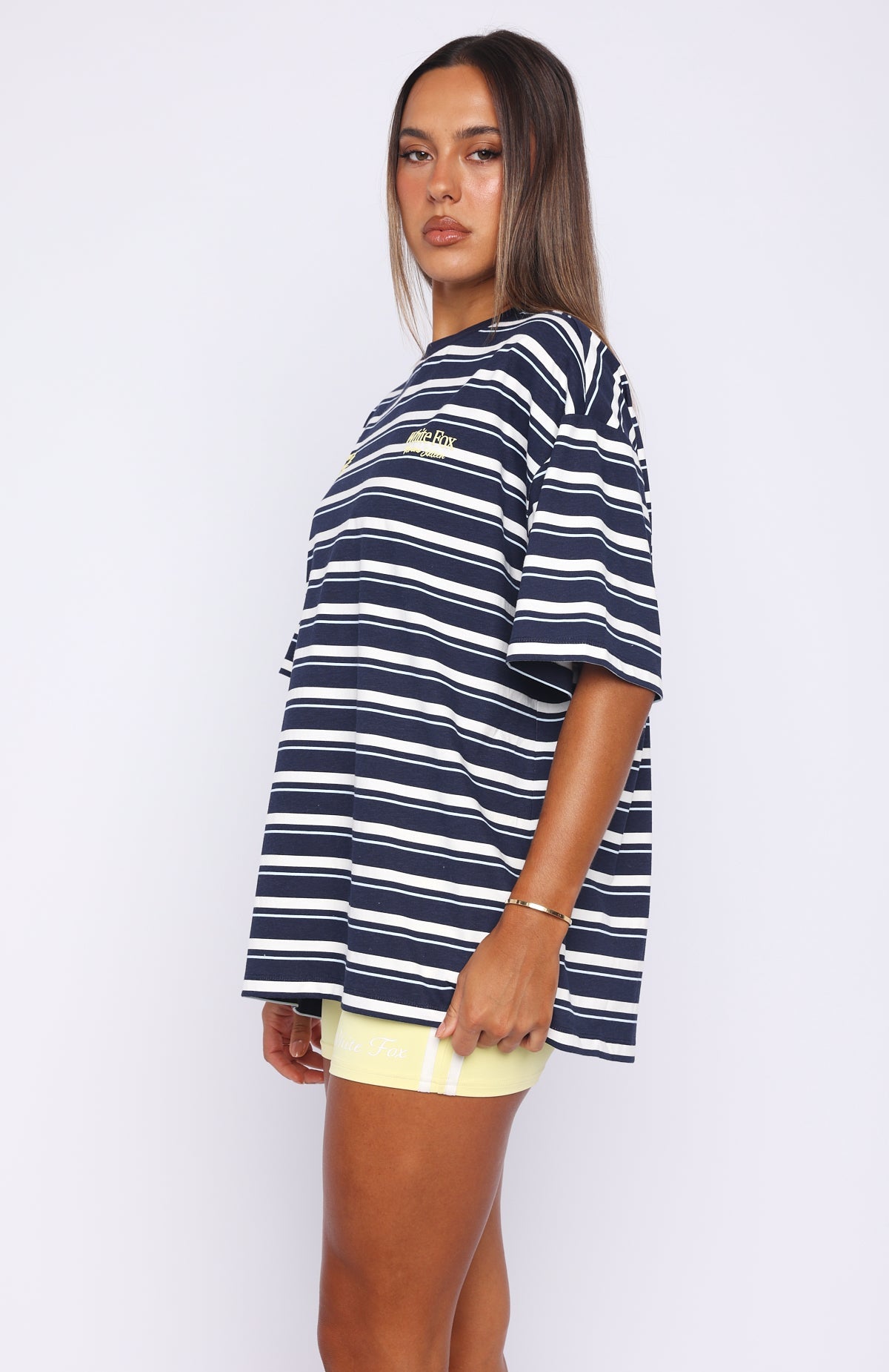 Trending Verano Sixteen Viola Oversized Tee Navy Stripe