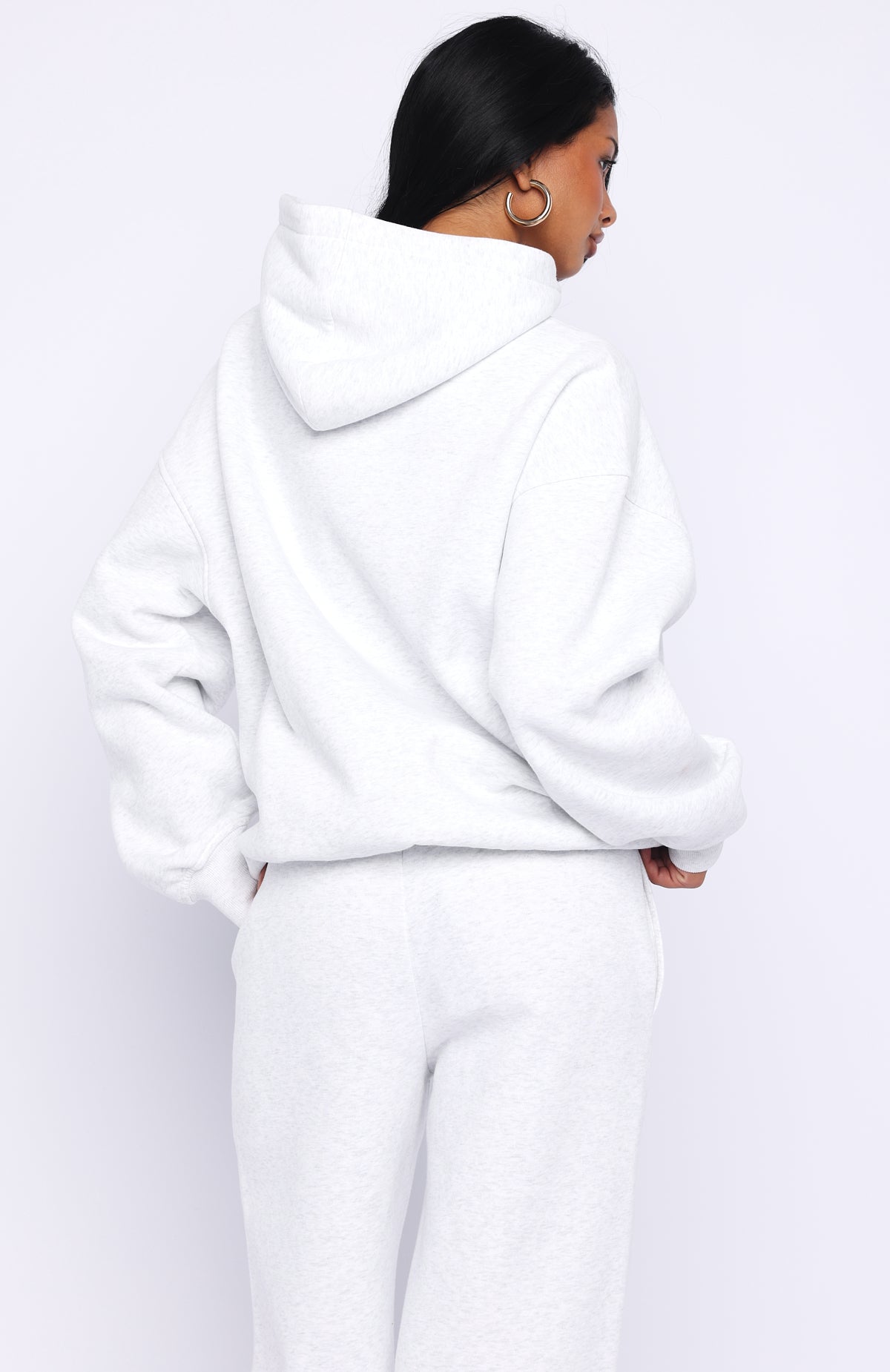 Trending Vibe Too High Oversized Hoodie Grey Marle