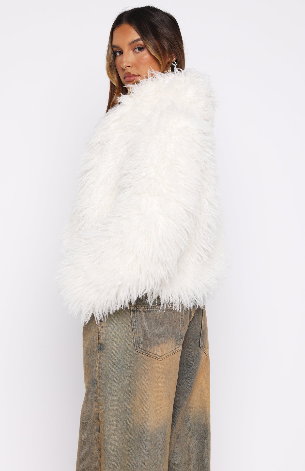 Trending Weekend Away Faux Fur Jacket Cream
