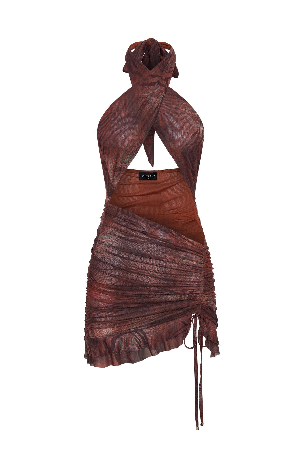 Trending Wild Motion Mesh Mini Dress Desert Rouge