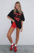 Trending With Love In The Moment Oversized Tee Black