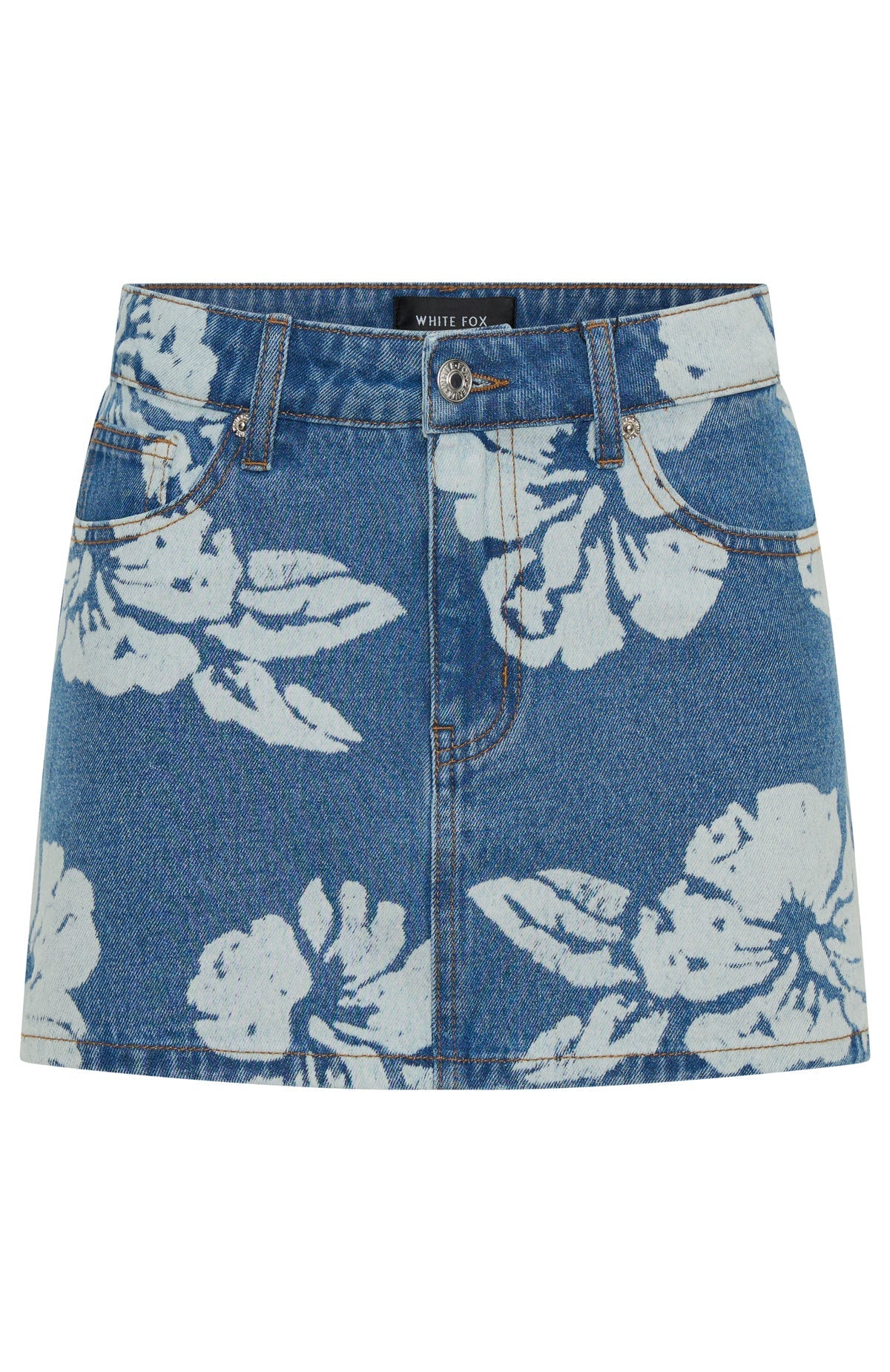 Trending Wont Stop Searching Denim Mini Skirt Flower Print
