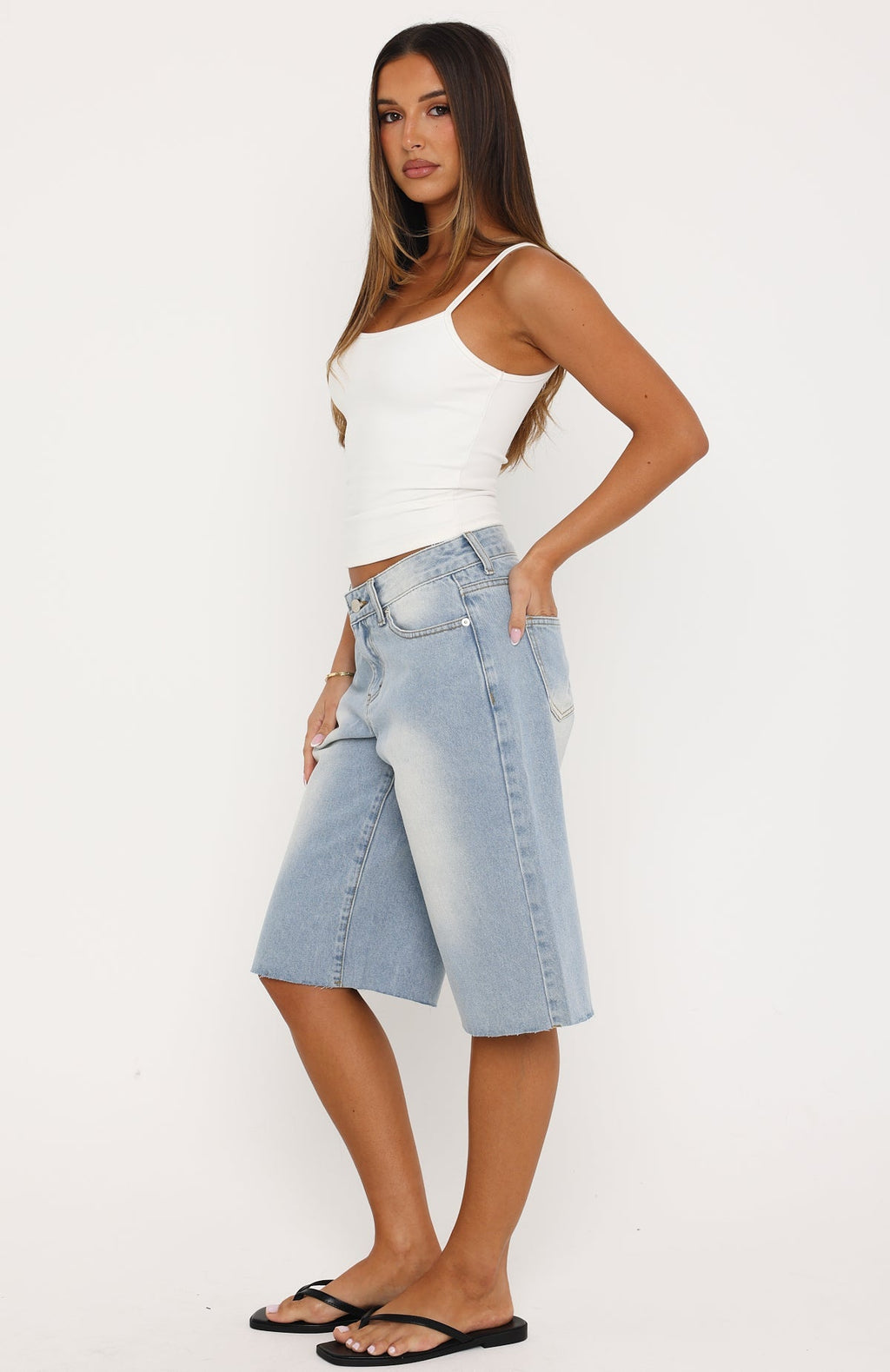 Trending Zero Apologies Denim Shorts Light Blue Wash