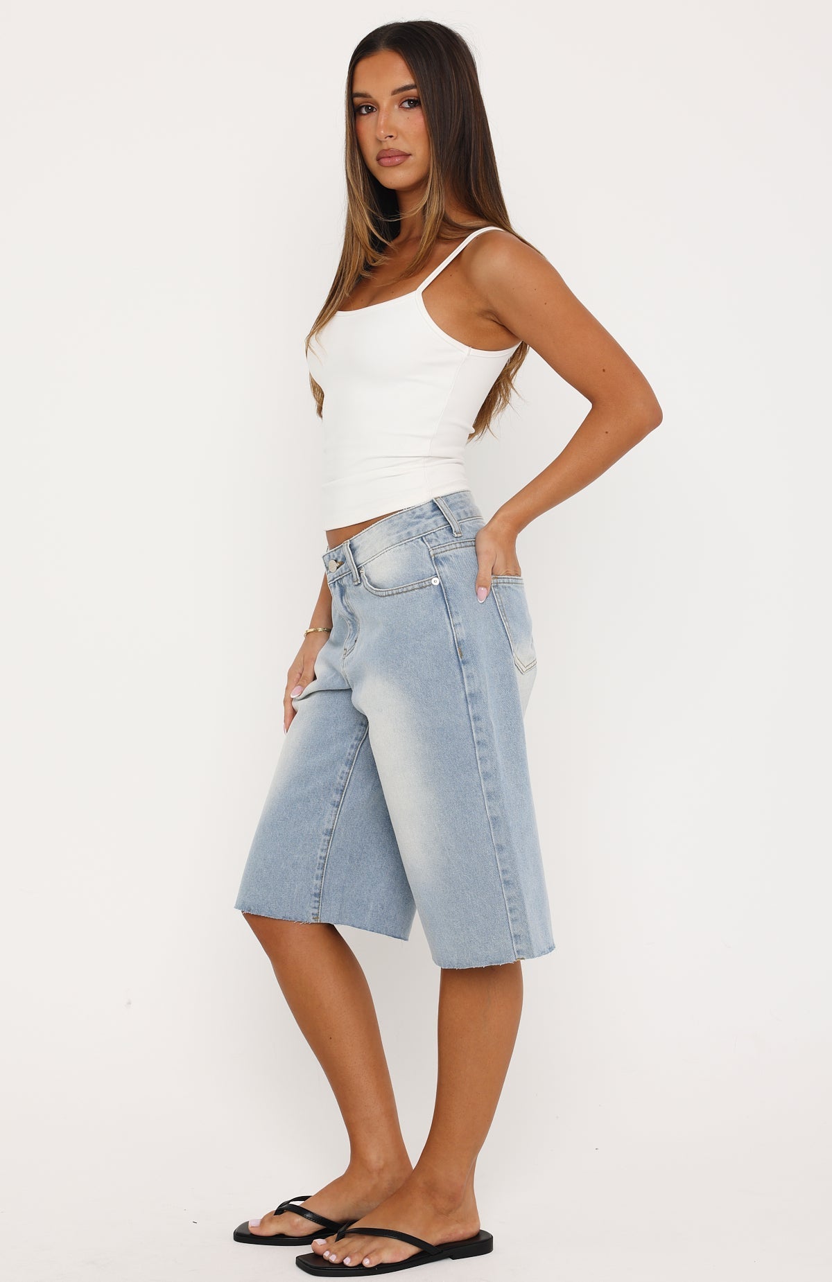 Trending Zero Apologies Denim Shorts Light Blue Wash