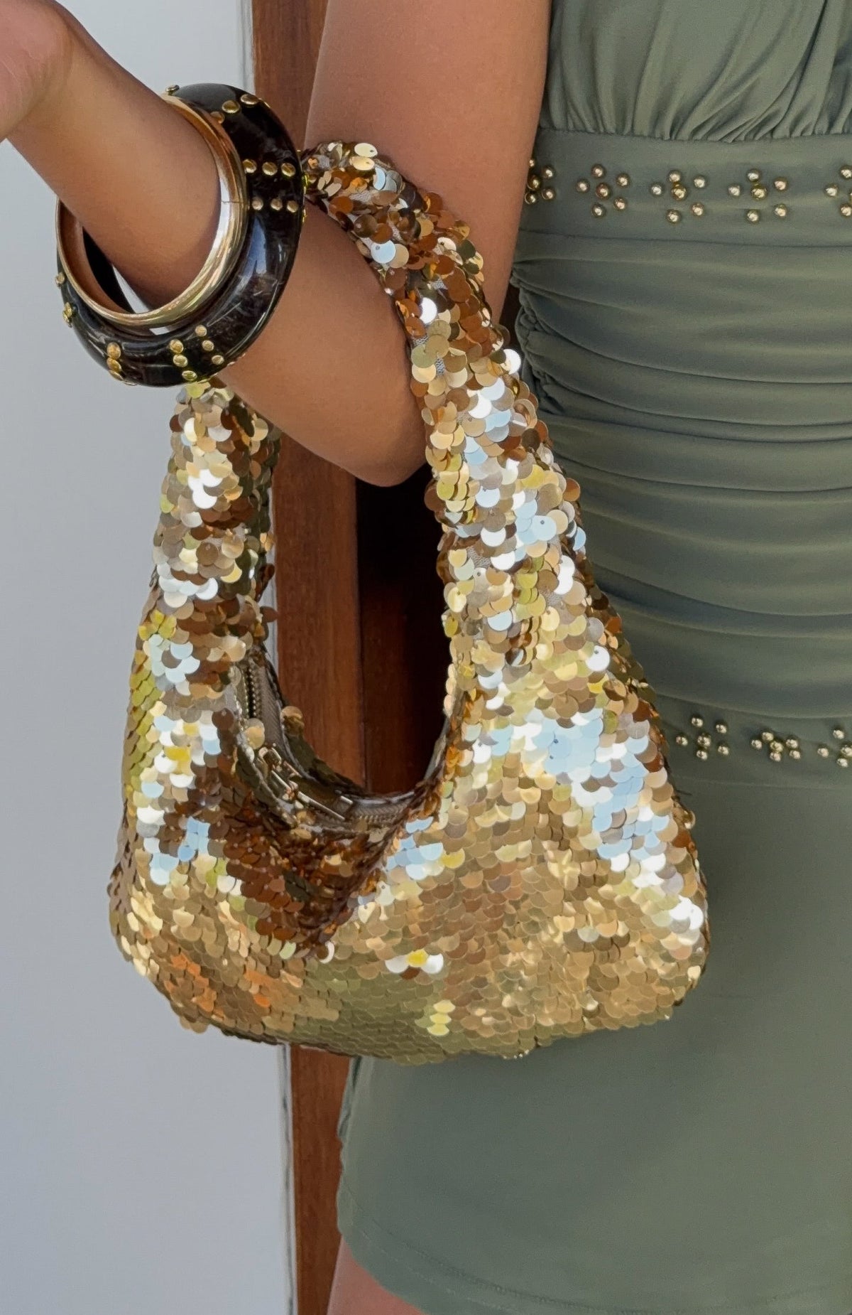 Trending Kole Sequin Shoulder Bag Gold