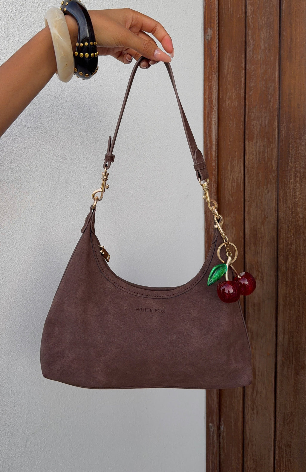 Trending Jane Shoulder Bag Chocolate Faux Suede