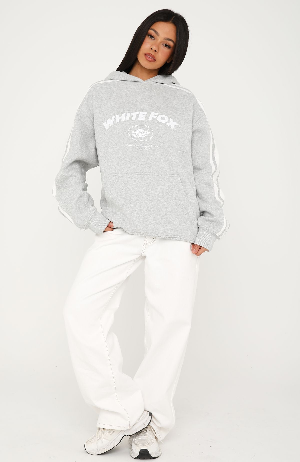 Trending Were On A Roll Oversized Hoodie Dark Grey Marle