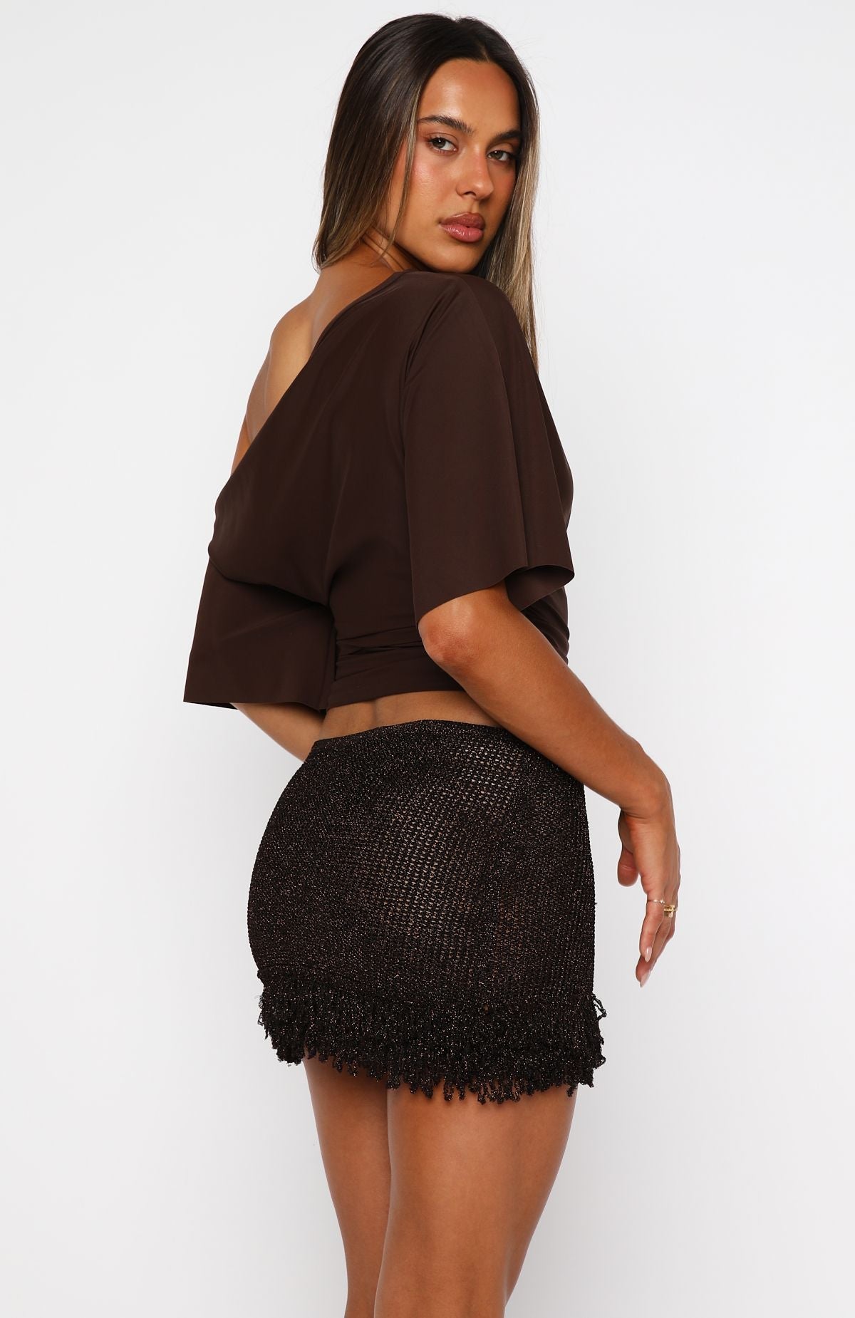 Trending Cha Cha Knit Mini Skirt Chocolate